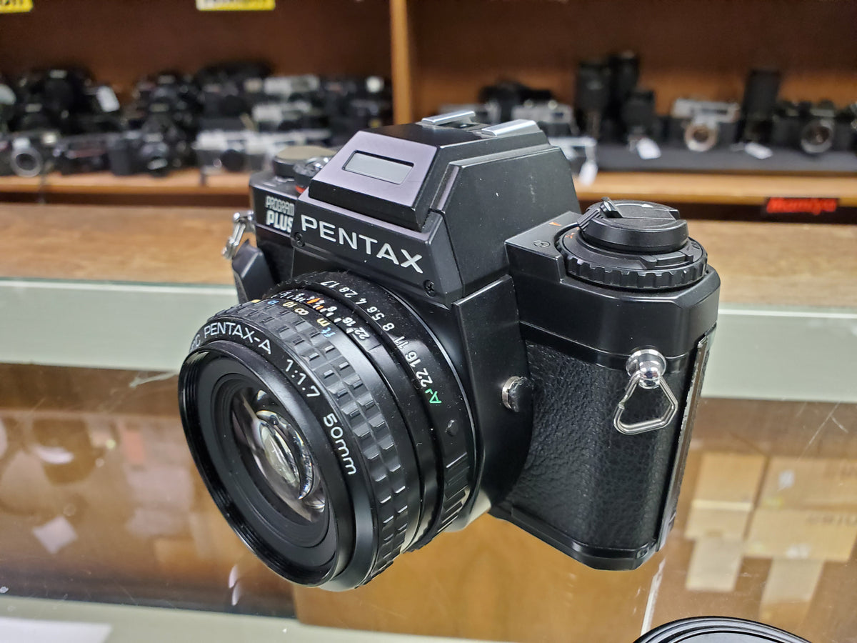 Nice Used Pentax Program Plus 35mm SLR Film Camera w/ SMC cheapest 50mm 1:1.7 Lens Japan