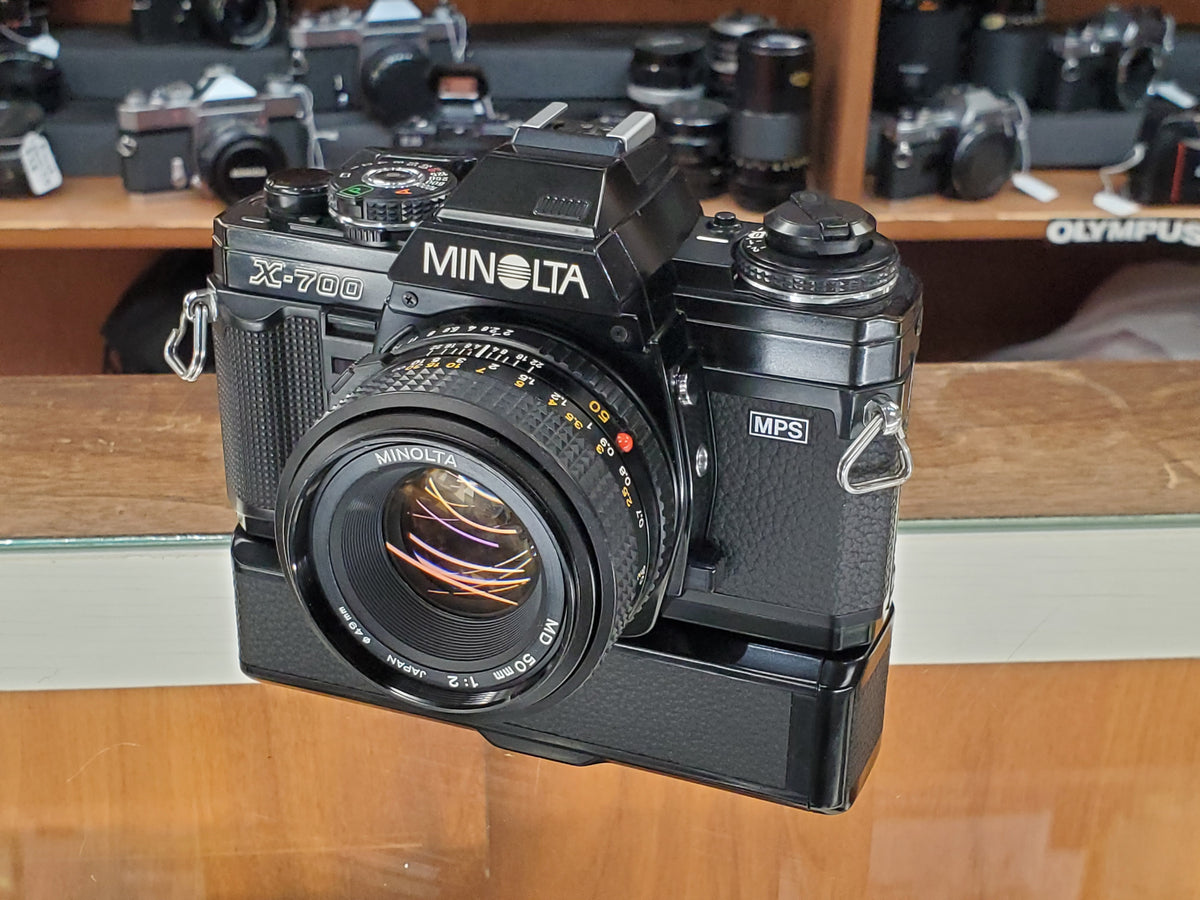 Minolta X-700 MPS w/ Power Winder, 50mm f2 lens, CLA, Light Seals, Canada