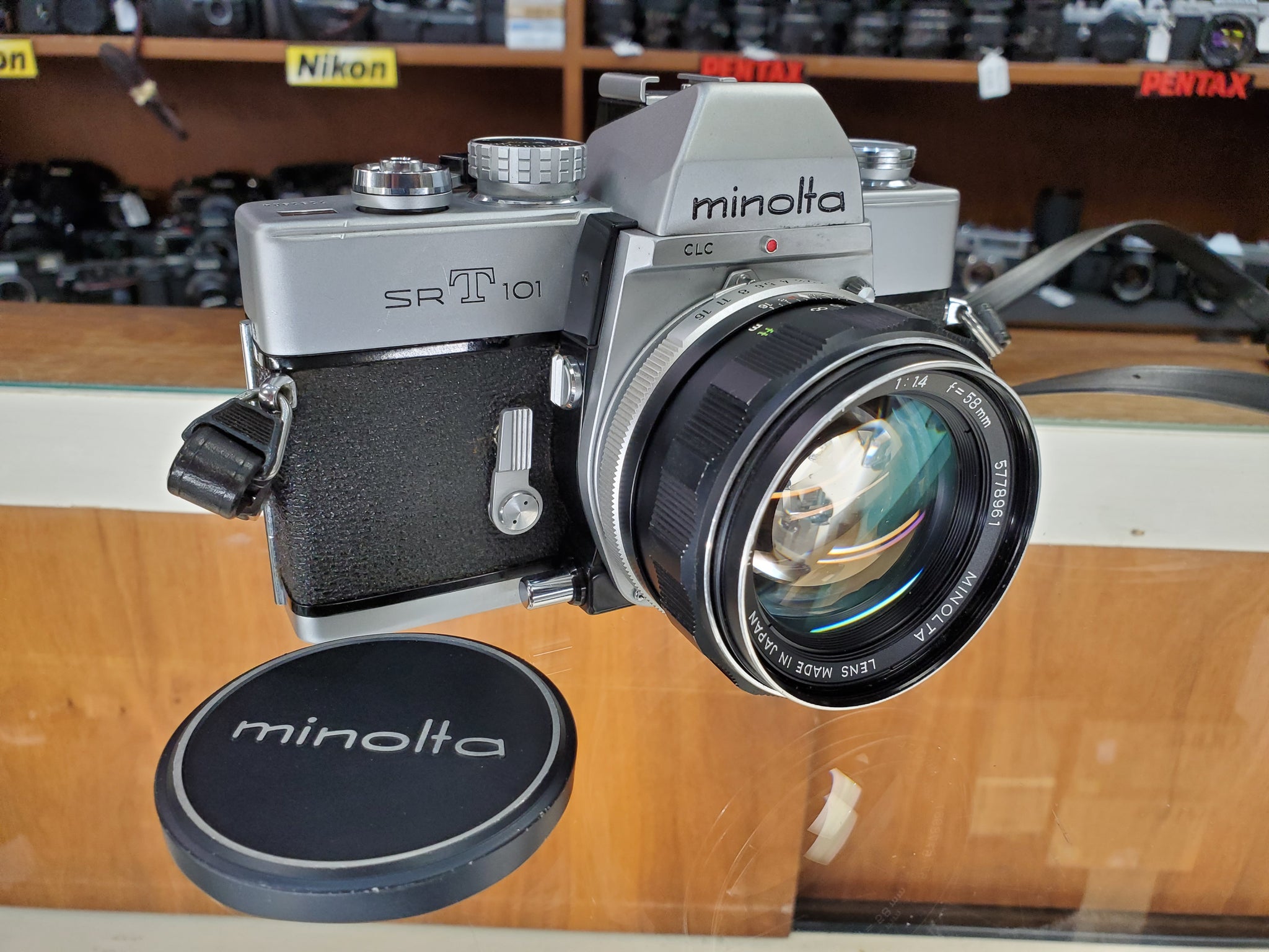 Minolta SRT101 CLC, 35mm SLR Film Camera w/ Rokkor 58mm F1.4 Lens